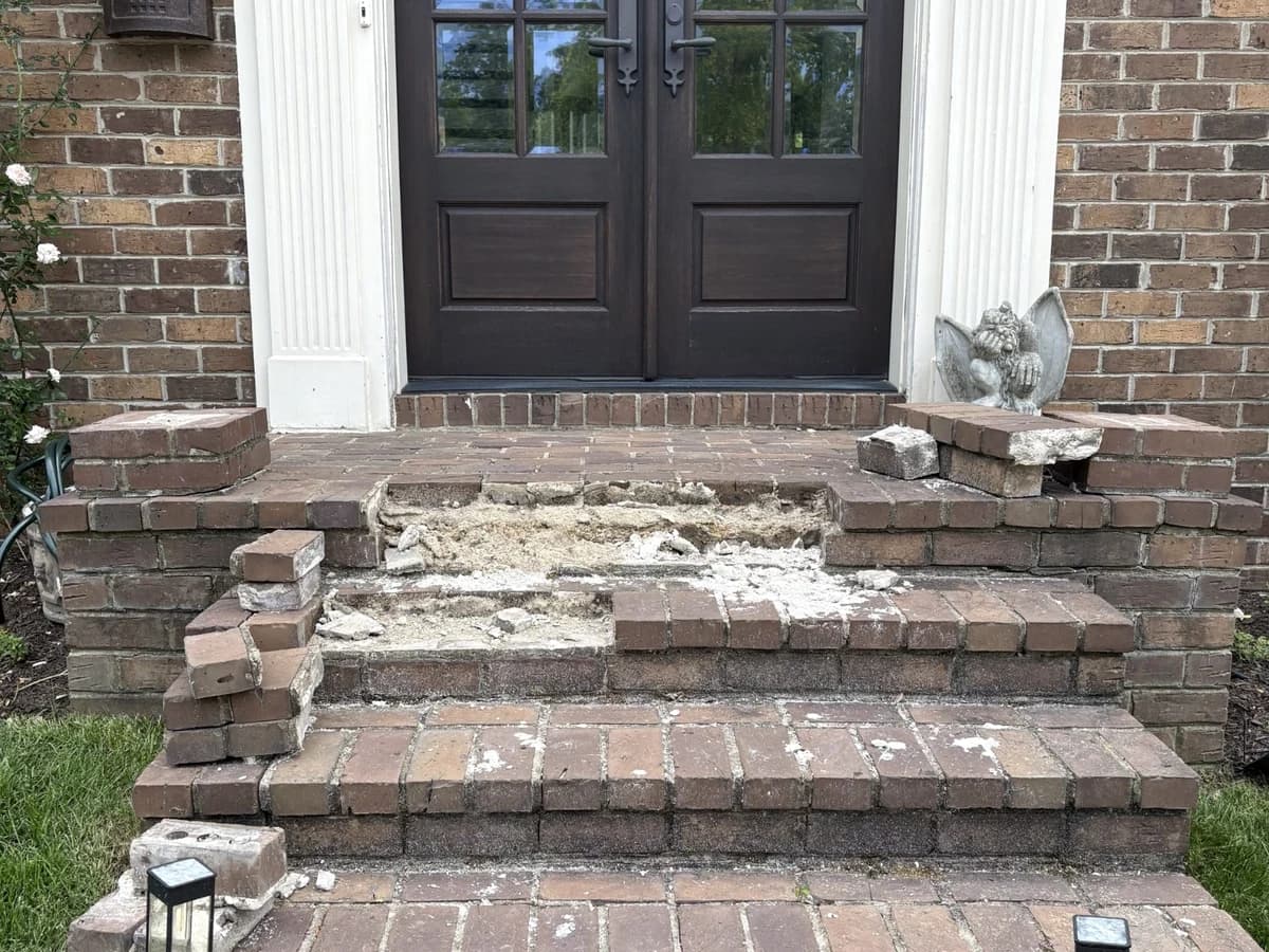 Brick Stair Restoration before